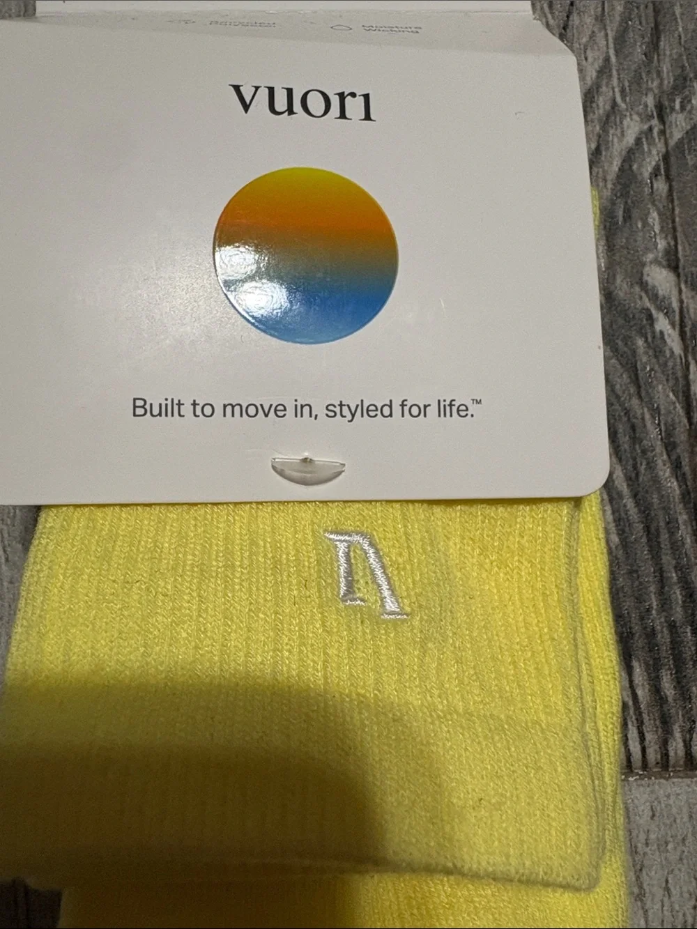 Vuori Yellow Quarter Crew Socks